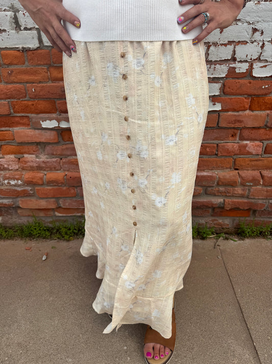 PRAIRE BLOSSOM BUTTOM MAXI SKIRT