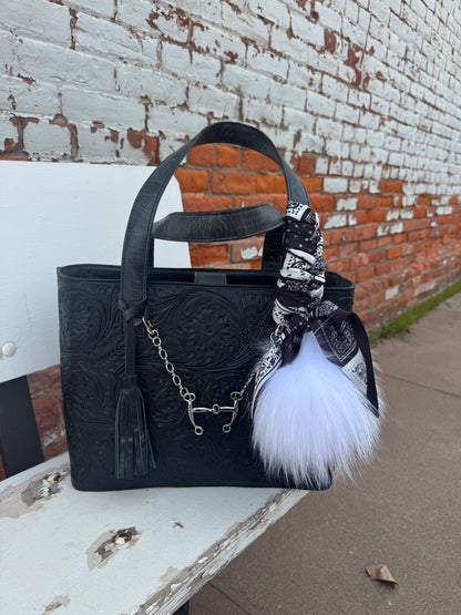 THE BRITTNEY TOOLED LEATHER HAND BAG