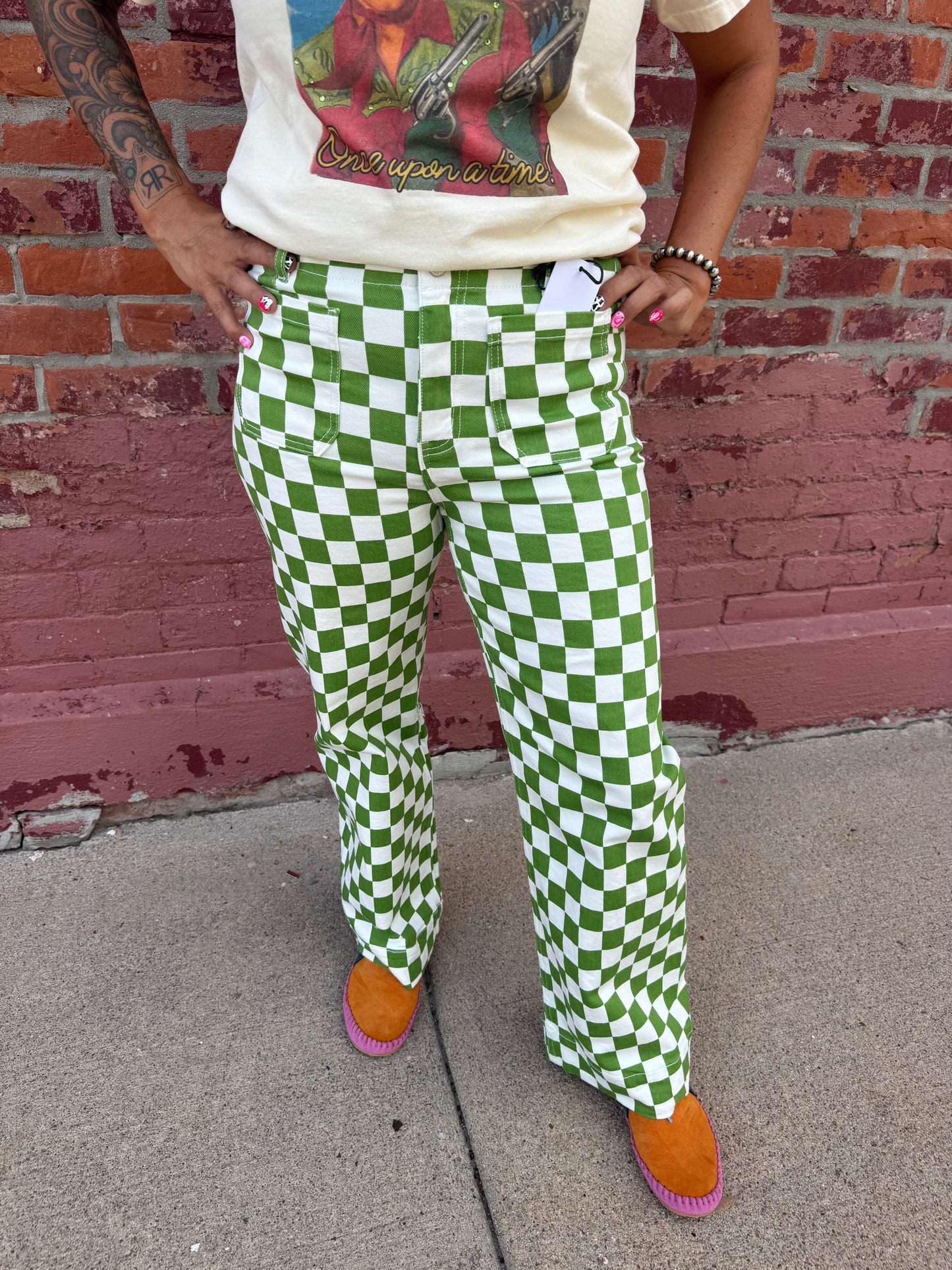CACTUS TRAIL CHECKERED JEANS