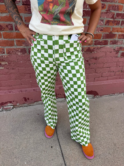 CACTUS TRAIL CHECKERED JEANS