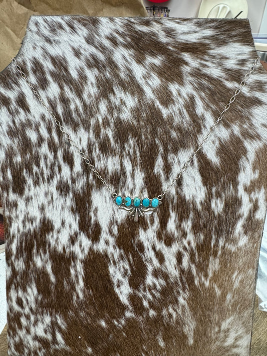 5 STONE BAR NECKLACE