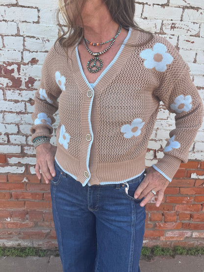 SANDY BLOOM BUTTON KNIT