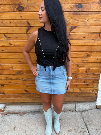 MAYLAN FAUX SUEDE TANK