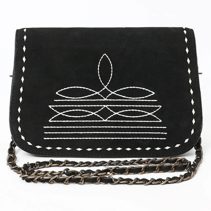AMERICAN DARLING SUEDE WESTERN BOOT STITCH CROSSBODY BAG