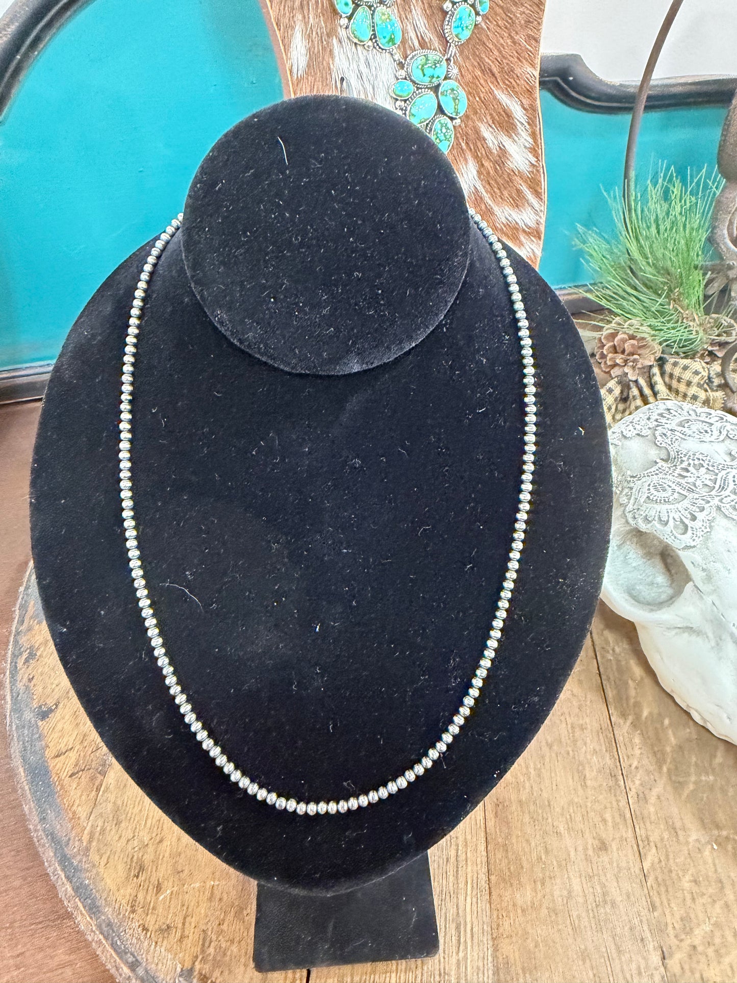 3MM STERLING SILVER PEARL NECKLACE