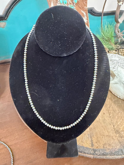 4MM STERLING SILVER PEARL NECKLACE