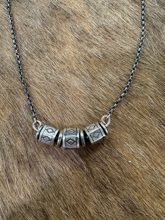 AZTEC BARREL BEAD NECKLACE