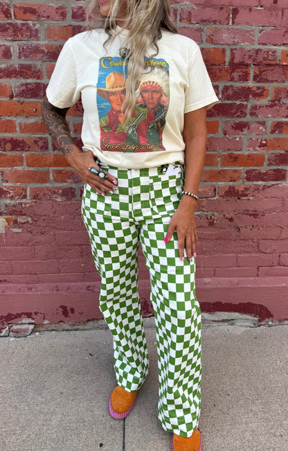 CACTUS TRAIL CHECKERED JEANS