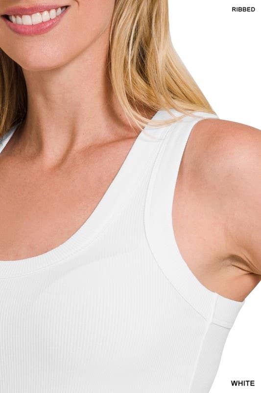 RIBBED SCOOP NECK TANK