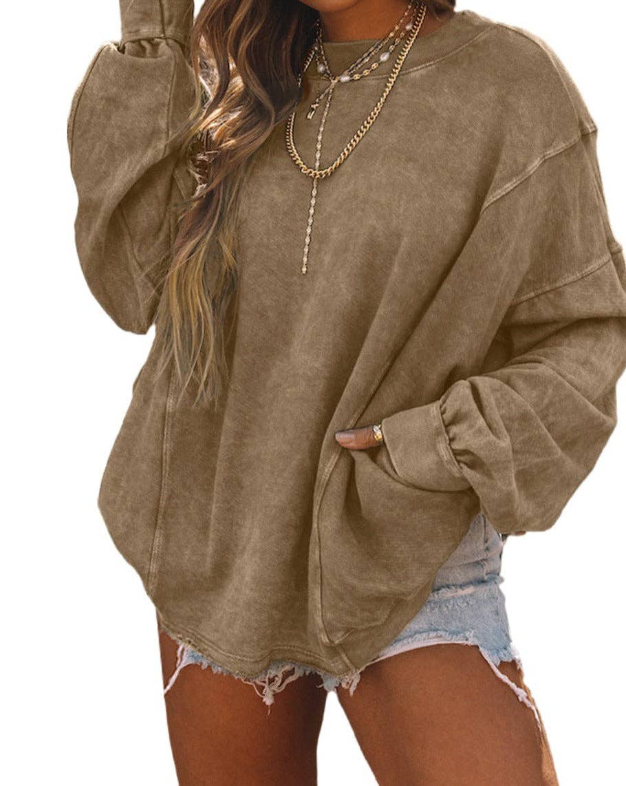 TWIST OPEN BACK OVERSIZED SWEATSHIRT
