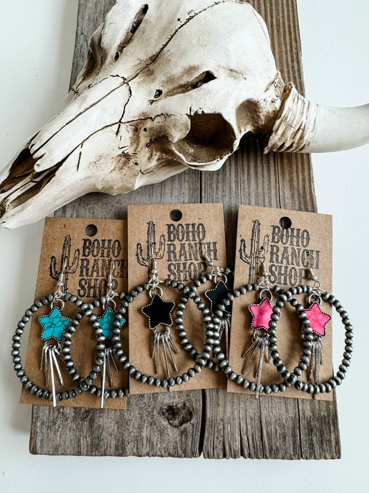 STAR HOOP EARRINGS
