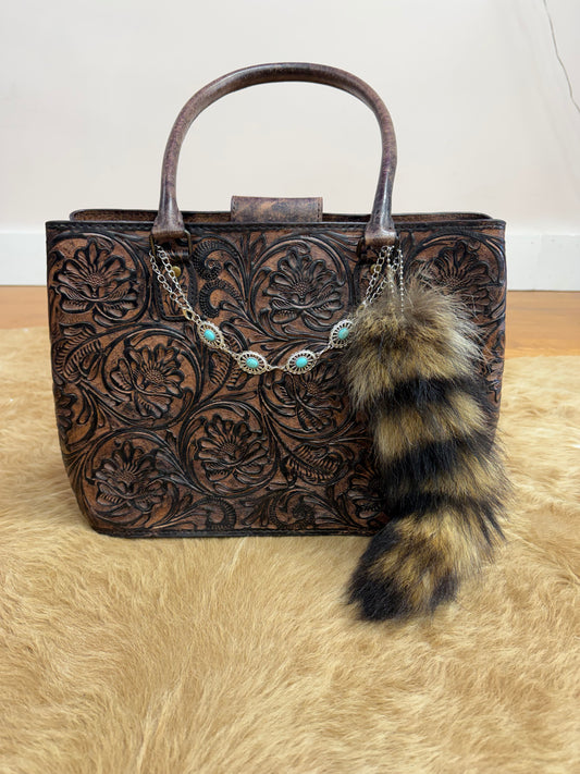 THE JESSE JAMES TOOLED LEATHER TOTE