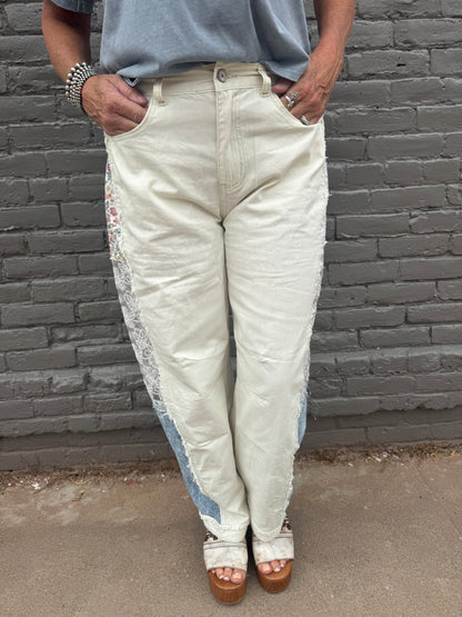 ADEL BOHO FLORAL AND LACE JEANS