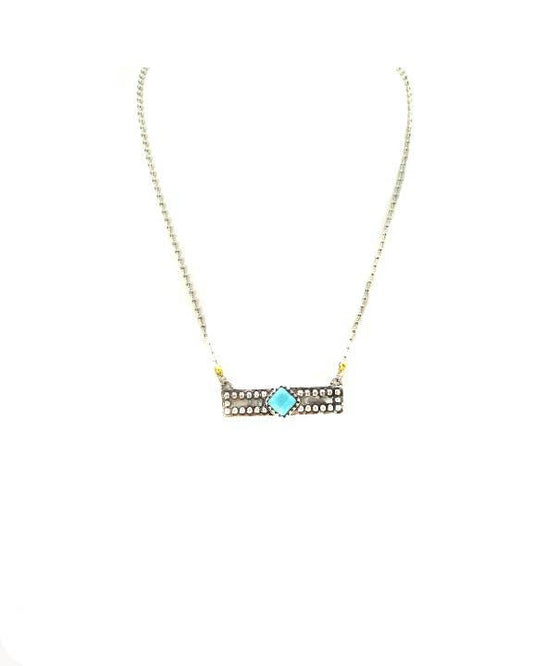 WESTERN TURQUOISE STONE BAR NECKLACE