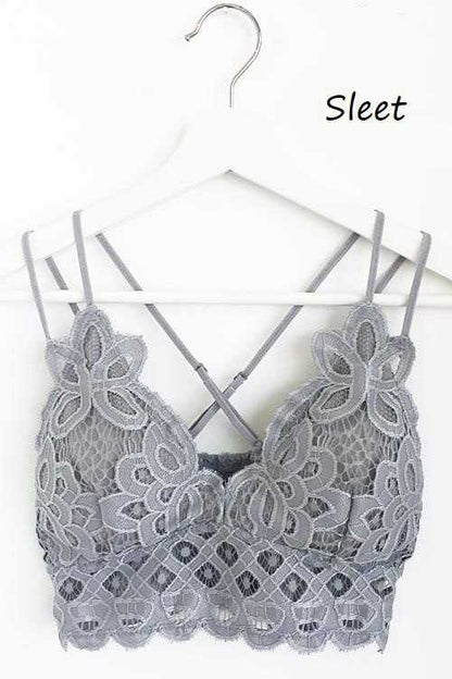 SCALLOPED LACE CAMI BRALETTE