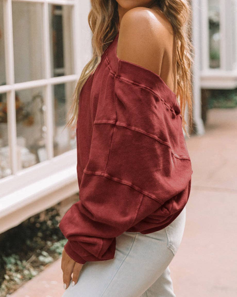 TWIST OPEN BACK OVERSIZED SWEATSHIRT
