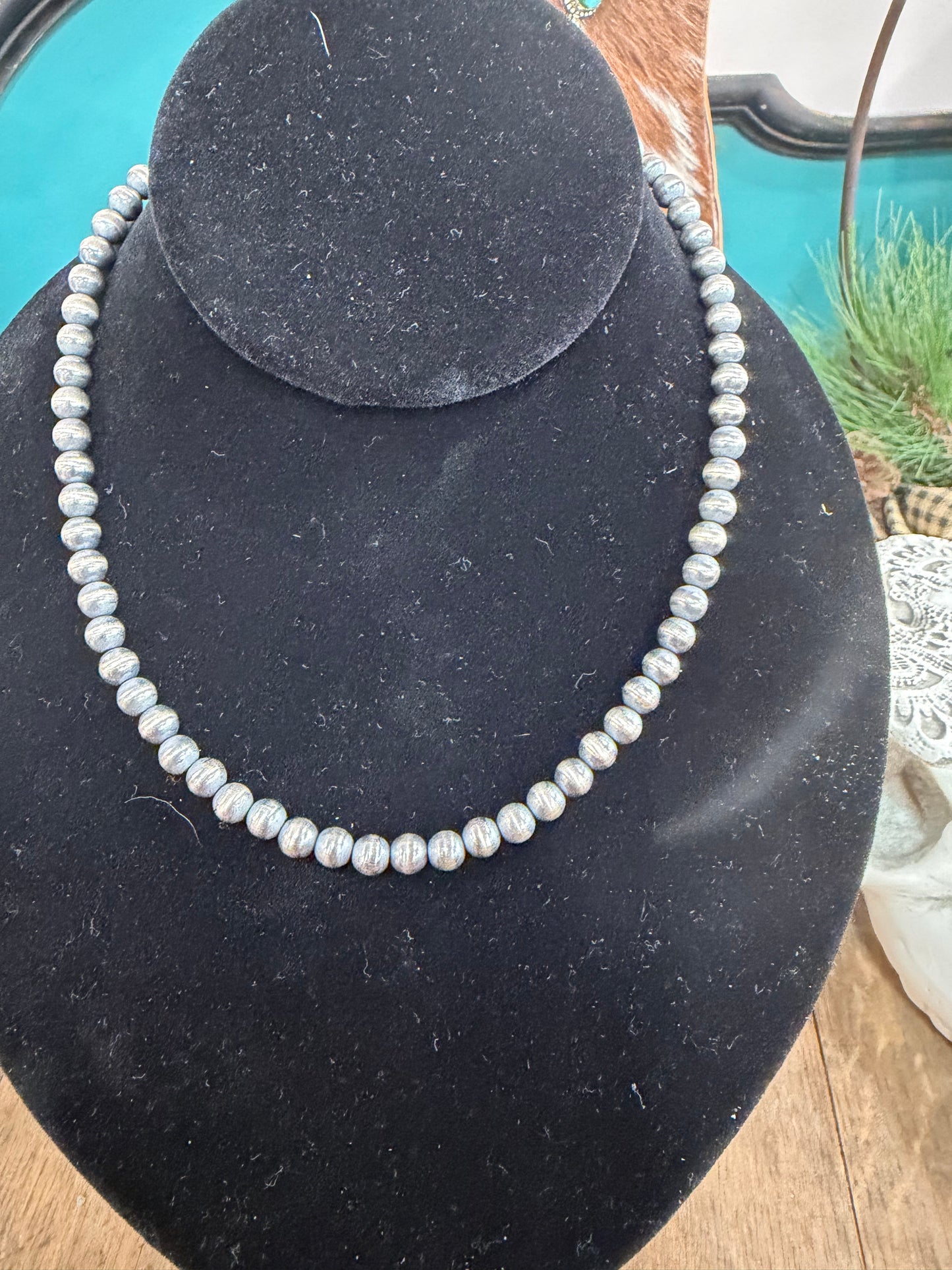 6MM STERLING SILVER PEARL NECKLACE