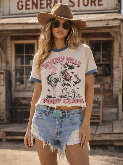 PONY CLUB DARLING RINGER RELAXED CROP TEE