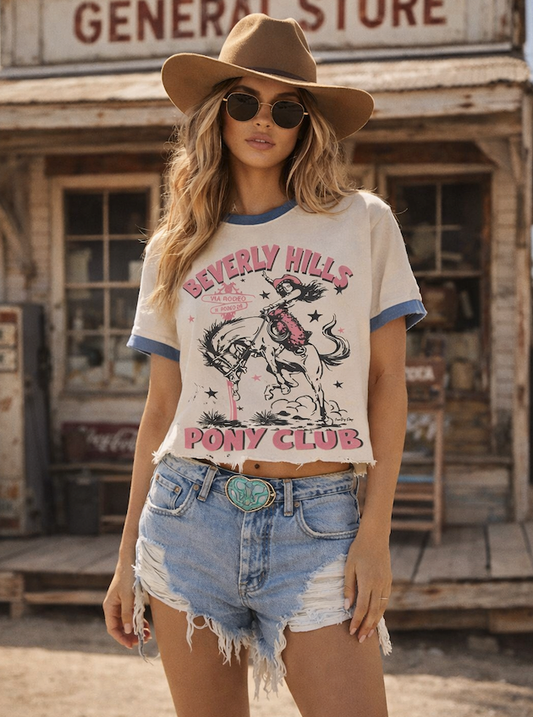 PONY CLUB DARLING RINGER RELAXED CROP TEE