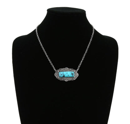 RECTANGLE STONE PENDANT NECKLACE