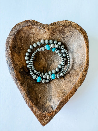 WESTERN PEARL AND BEAD STACKABLE BRACELETS