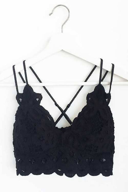 SCALLOPED LACE CAMI BRALETTE