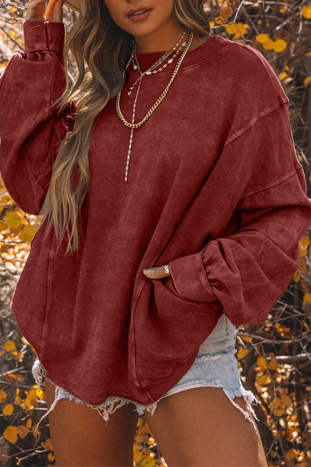TWIST OPEN BACK OVERSIZED SWEATSHIRT