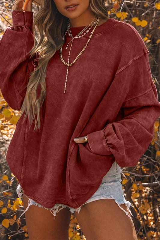 TWIST OPEN BACK OVERSIZED SWEATSHIRT