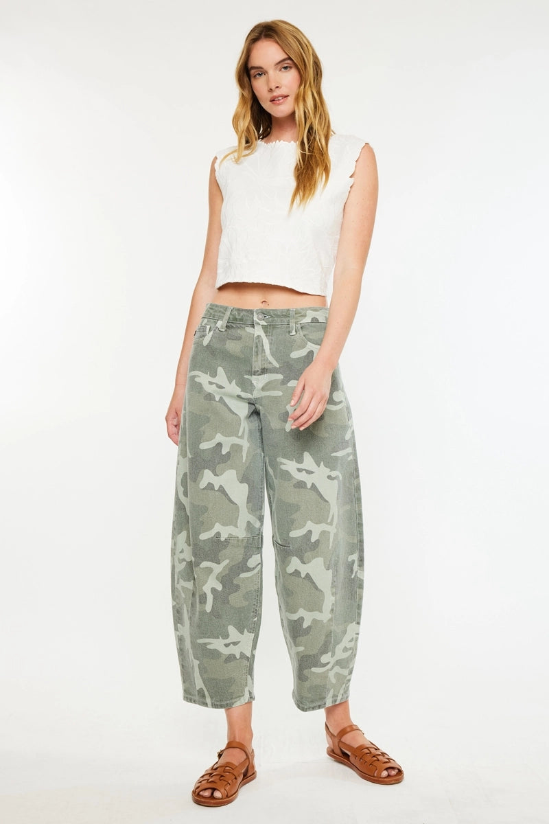 THE FRONTIER CAMO BARREL JEAN