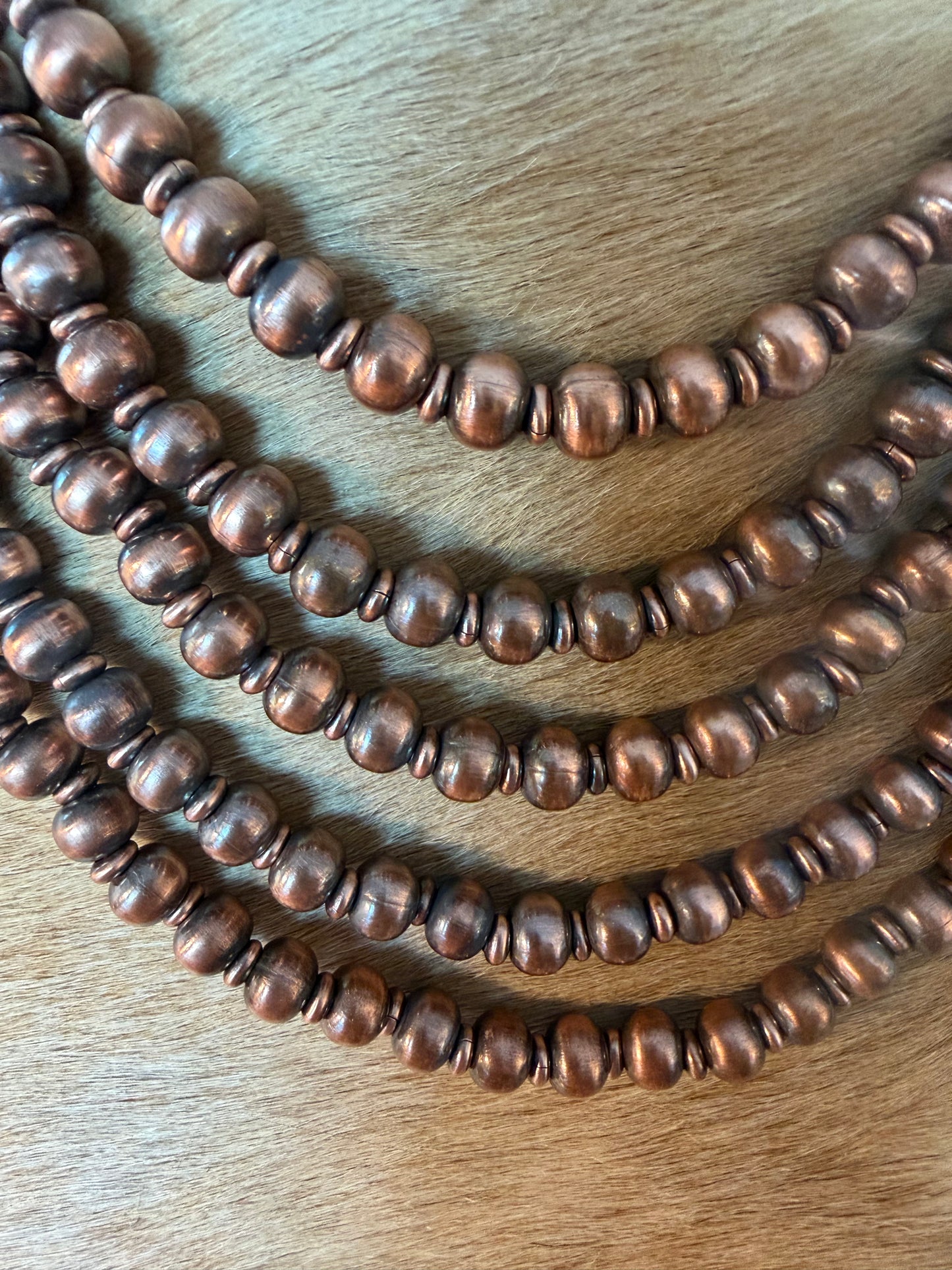 10MM COPPER NAVAJO PEARLS WITH SAUCER PEARLS