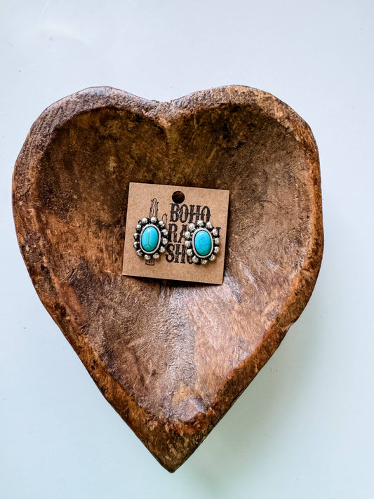 CONCHO OVAL EARRINGS