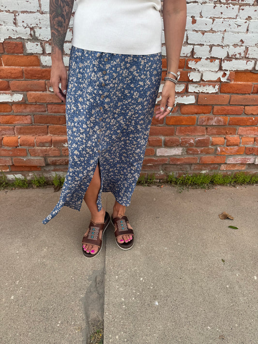 WISPY BLUE MAXI SKIRT