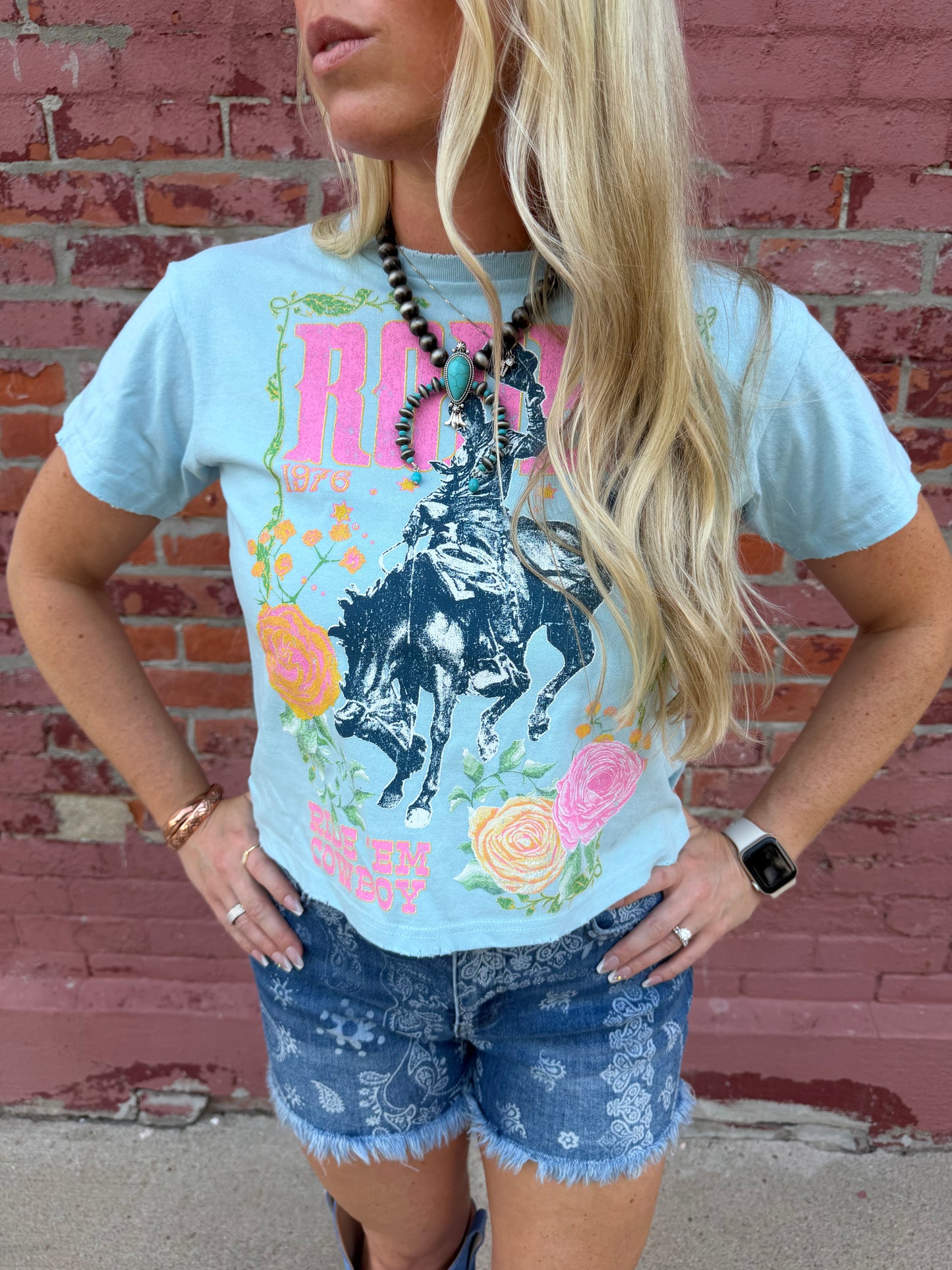 RIDE 'EM COWBOY CROP TEE