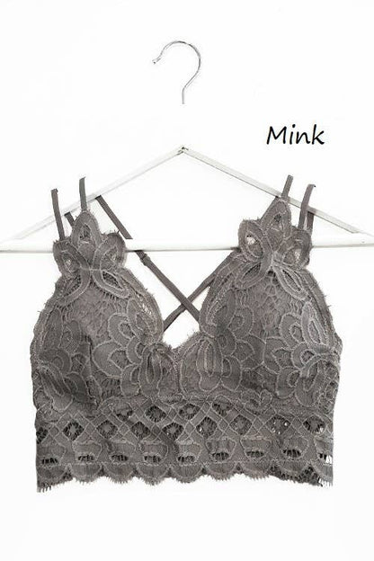 SCALLOPED LACE CAMI BRALETTE