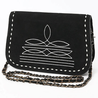 AMERICAN DARLING SUEDE WESTERN BOOT STITCH CROSSBODY BAG