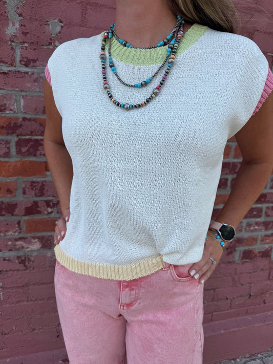 PASTEL TRAILS SWEATER TANK