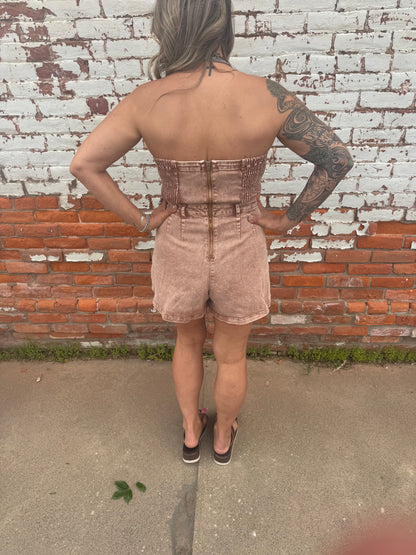 LORRETA-SHORT TUBE ROMPER