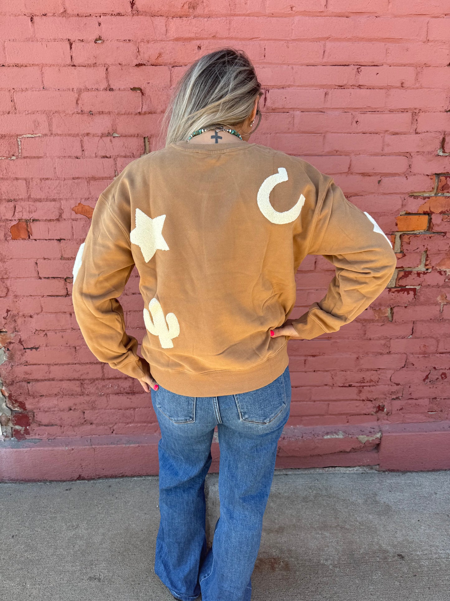 CREW NECK WESTERN SWEATSHIRT