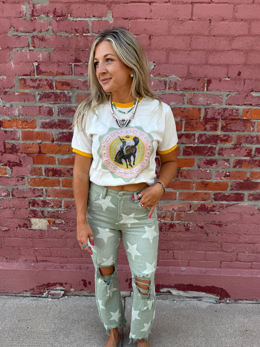 COWBOY COLLEGE RINGER TEE
