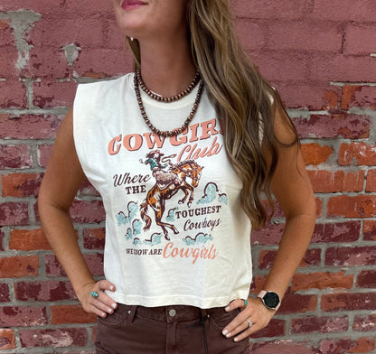COWGIRL CLUB MUSCLE TANK
