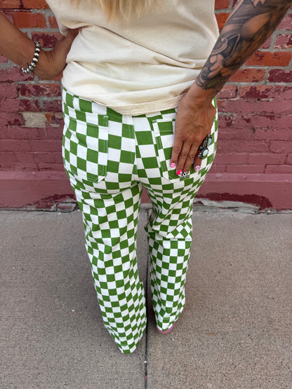 CACTUS TRAIL CHECKERED JEANS