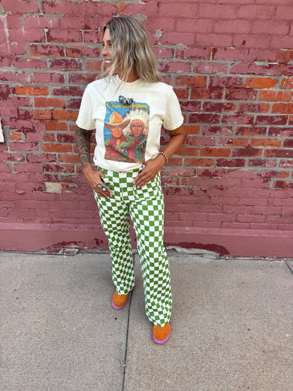 CACTUS TRAIL CHECKERED JEANS
