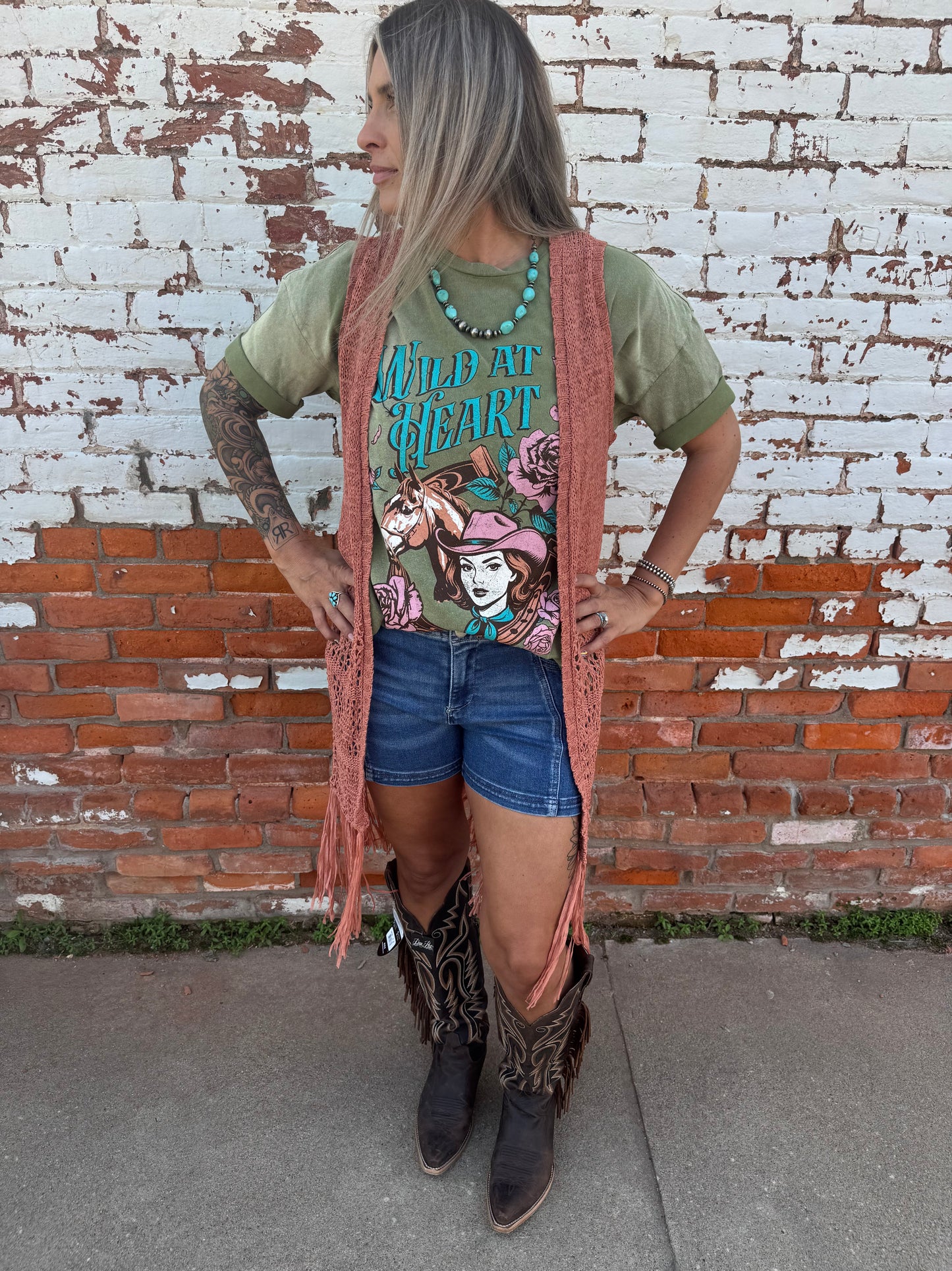 RUST RIVER FRINGE VEST