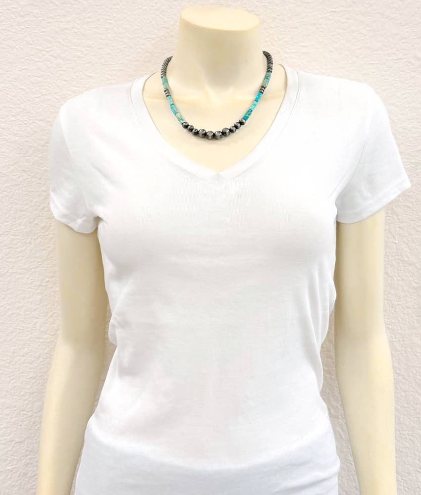 18" NAVAJO INSPIRED GEMSTONE NECKLACE