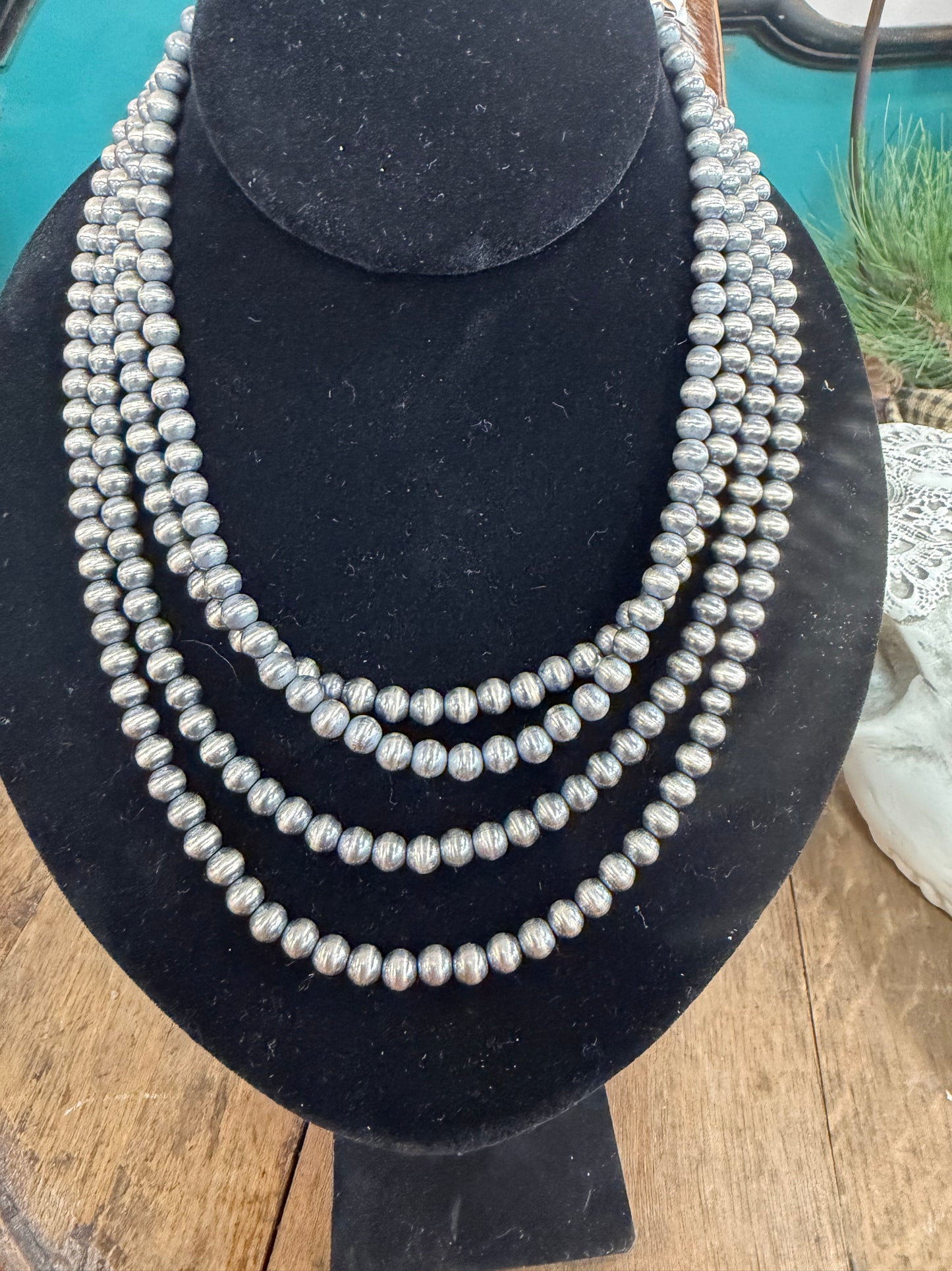 6MM STERLING SILVER PEARL NECKLACE