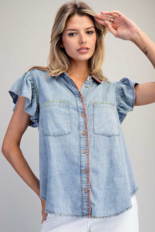 MEADOW STITCH RUFFLE TOP