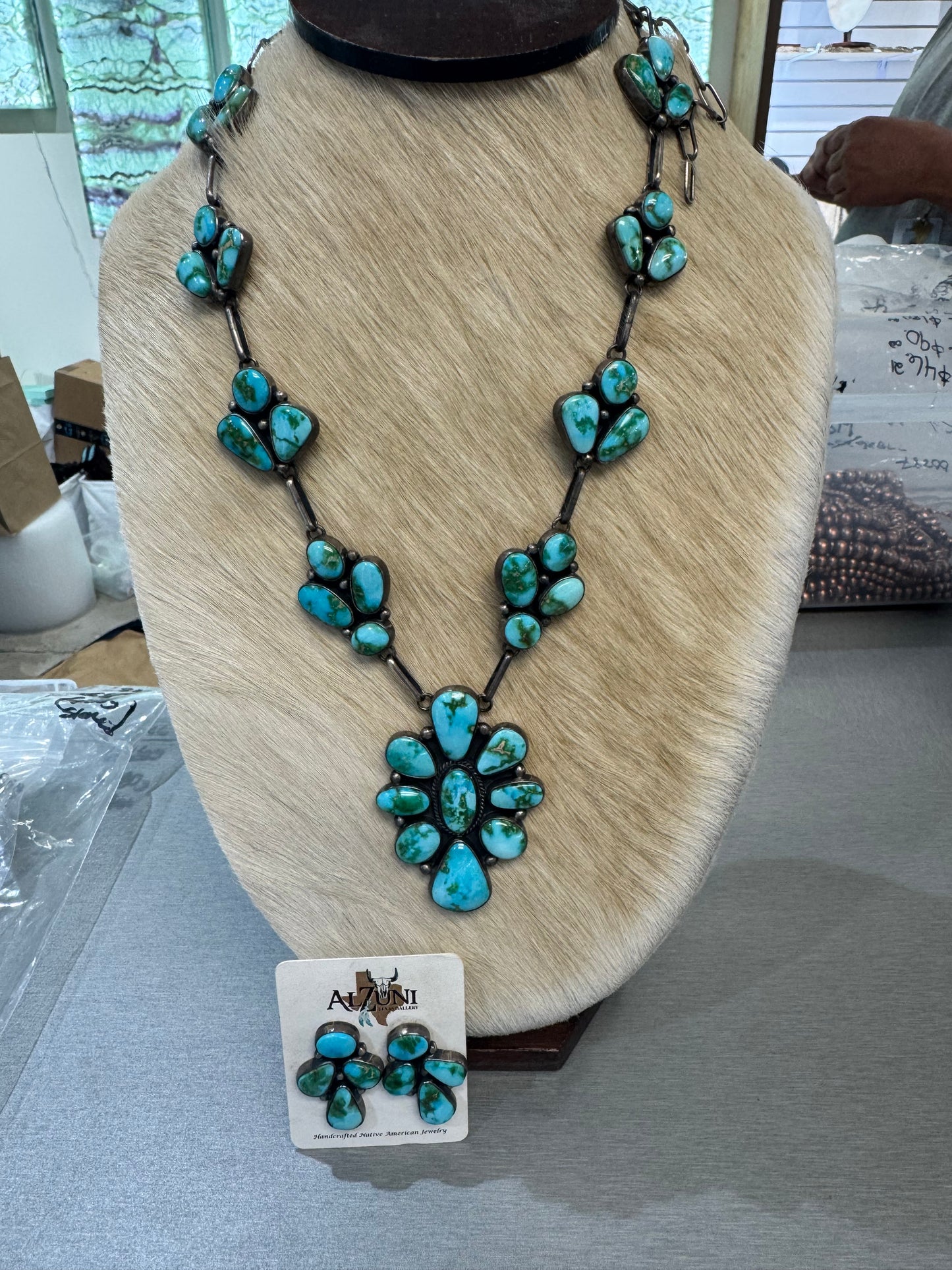Sonoran Gold Turquoise Necklace & Ear