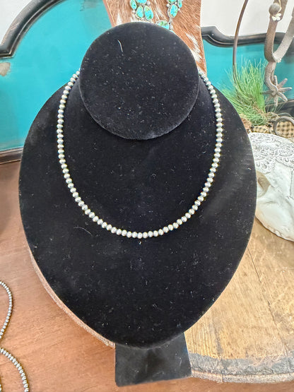 4MM STERLING SILVER PEARL NECKLACE