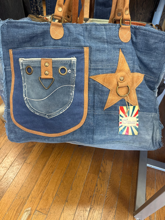 DENIM WEEKENDER BAG