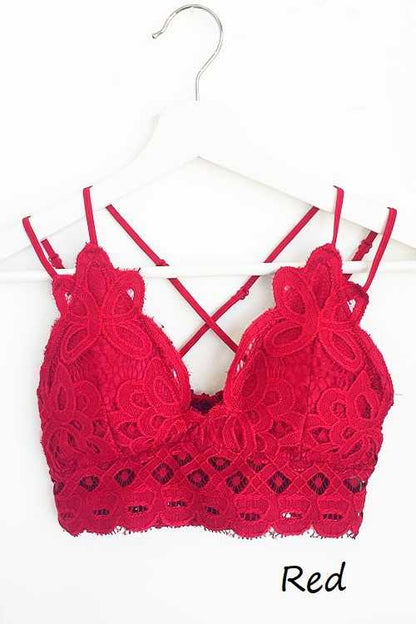 SCALLOPED LACE CAMI BRALETTE